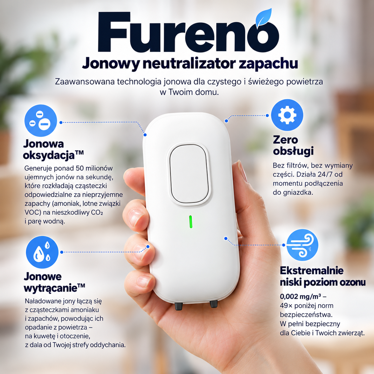 Fureno -jonowy neutralizator zapachu